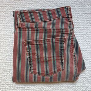 EUC American Eagle Striped Patterned Mom Jeans Maximalist Size 4